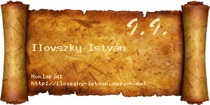 Ilovszky István névjegykártya