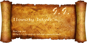 Ilovszky István névjegykártya